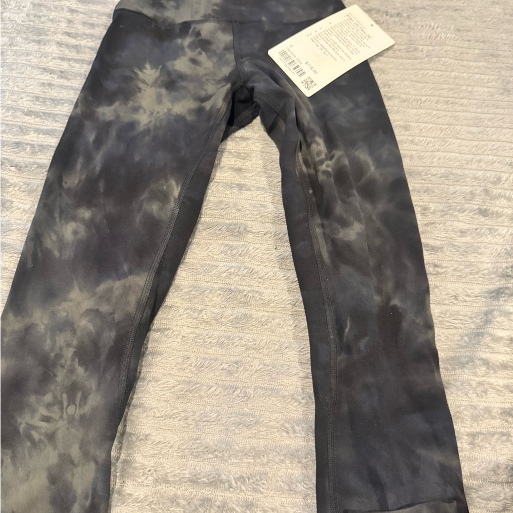 Lululemon Align High Rise 28” Tie Dye Grey Black Leggings Size 0 NWT